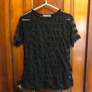 Atmosphere striped mesh top